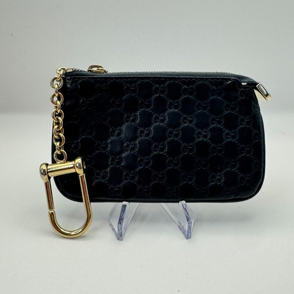Guccissima GG Emblem Zip Key Case Authentic - Navy Blue - Picture 2 of 13